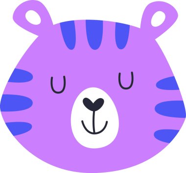 Tiger Head Cartoon Vector Illustration
