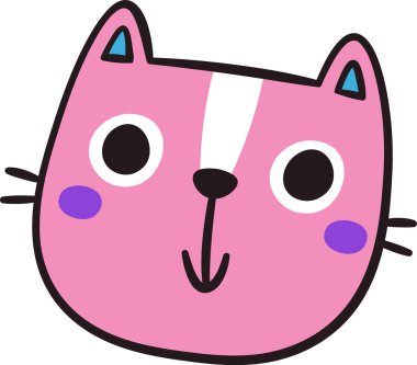 Cat Portrait Comic Art Vector Illustration