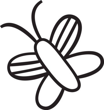 Kelebek Doodle Hand Çekim Vektörü İllüstrasyonu