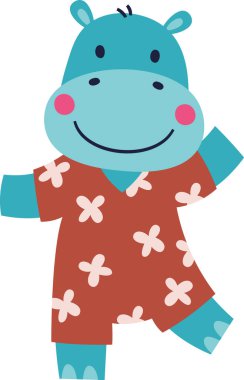 Kıyafetli Fil Dans Eden Vektör İllüstrasyonu