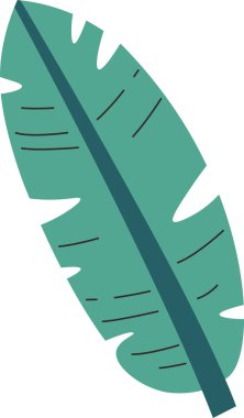 Tropikal Bitki Yaprak Vektörü İllüstrasyonu