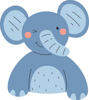 Yanıp sönen Fil Üst Vektör İllüstrasyonu