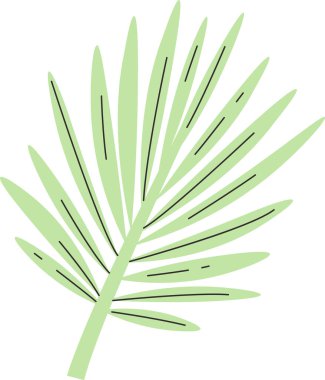 Tropikal Yaprak Bitki Vektörü İllüstrasyonu