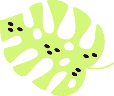 Tropikal Yaprak El Çekim Vektörü İllüstrasyonu