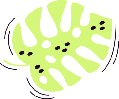 Tropikal Yaprak El Çekim Vektörü İllüstrasyonu