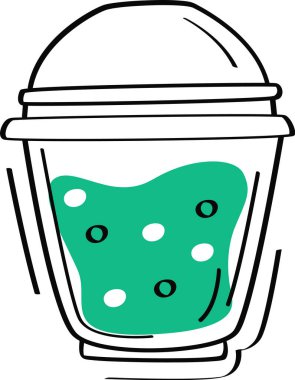 Smoothie Kokteyl Cam Taslak Vektör Çizimi