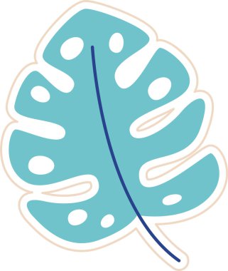 Tropikal Yaprak Yapıştırıcı Vektör İllüstrasyonu