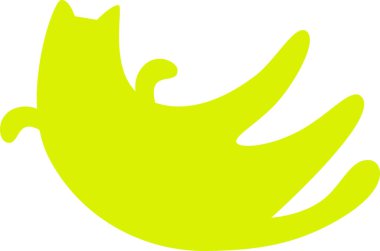 Yalancı Kedi Silüeti Vektör İllüstrasyonu