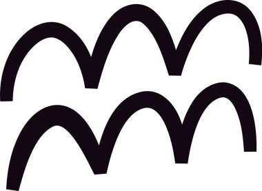 Waves Scribble Hand Çizim Vektörü İllüstrasyonu