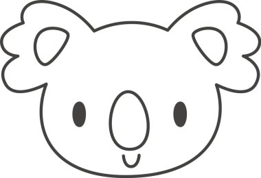 Koala Baş Taslak Vektör İllüstrasyonu