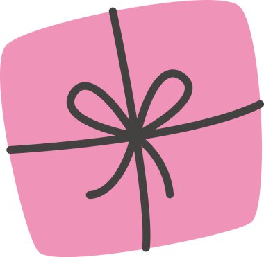 Şimdiki Kutu Çizim Vektörü İllüstrasyonu