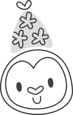 Doğum günü Baykuşu Ana Hattı Vektör İllüstrasyonu