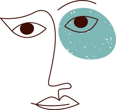 Soyut Yüz Portresi Doodle Vektör İllüstrasyonu