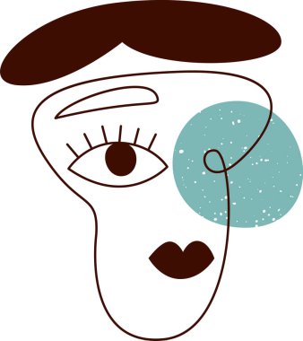 Soyut Yüz Portresi Doodle Vektör İllüstrasyonu