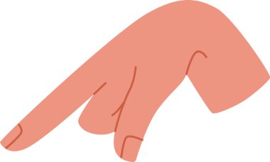 El İşareti Alfabesi Q Harf Vektörü İllüstrasyonu