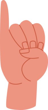 El İşareti Alfabesi I Harf Vektörü İllüstrasyonu