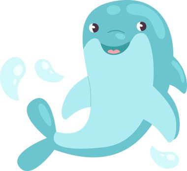 Yunus Sıçrayan Su Vektörü İllüstrasyonu