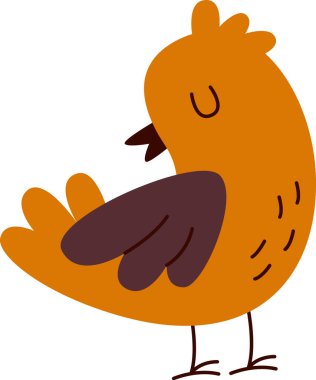 Sonbahar Kuş Eli Çekim Vektörü İllüstrasyonu