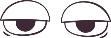 Çizgi film Karakteri Yorgun Gözler Vektör İllüstrasyonu