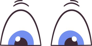 Çizgi film Karakteri Şaşırmış Gözler Vektör İllüstrasyonu