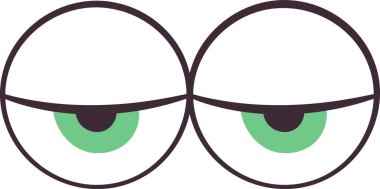 Çizgi film Karakteri Göz Vektörü İllüstrasyonu