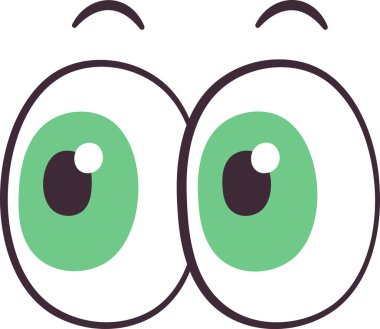 Çizgi film Karakteri Şaşırmış Göz Vektörü İllüstrasyonu