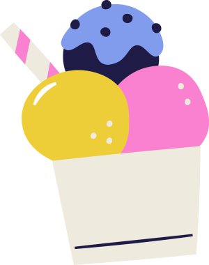 Dondurma Topları Vektör İllüstrasyonu