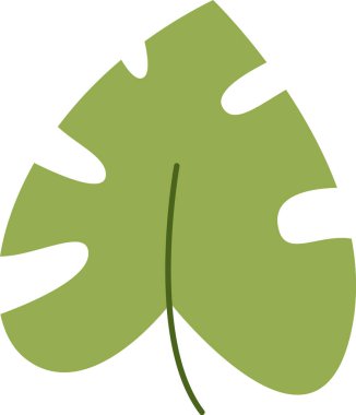 Tropikal Yaprak El Çizimi Vektör İllüstrasyonu