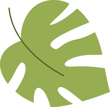 Tropikal Yaprak El Çizimi Vektör İllüstrasyonu