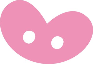 Kalp Şekli Dikiş Düğmesi Vektör İllüstrasyonu