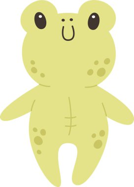 Kurbağa El Oyuncak Vektörü İllüstrasyonu