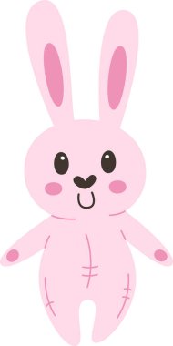 Tavşan El Yapımı Oyuncak Vektörü İllüstrasyonu