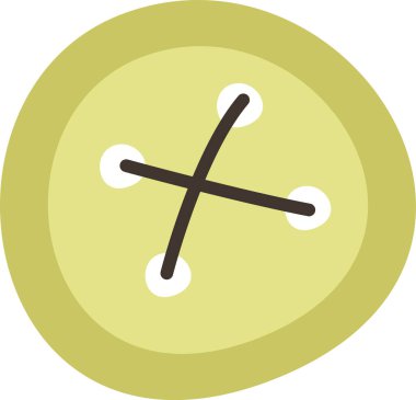 Dikiş Düğmesi El Çizim Vektörü İllüstrasyonu