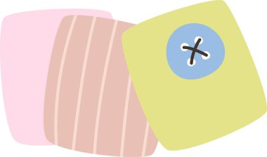 Tekstil Yamaları El Çizim Vektörü İllüstrasyonu