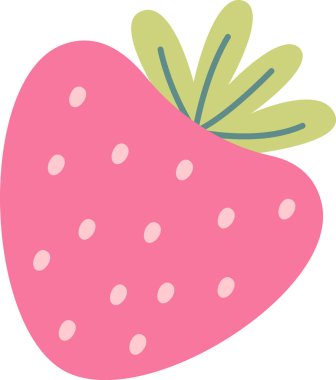 Çilekli el çizimi vektör çizimi