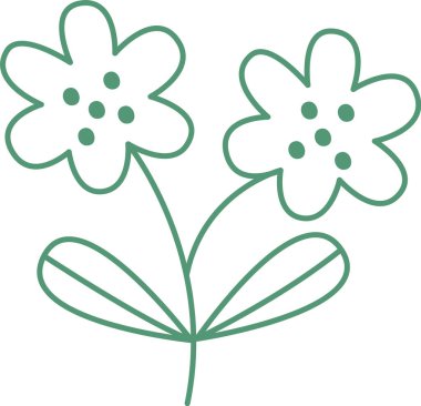 Çiçekler Boyama Ana Hattı Vektör İllüstrasyonu