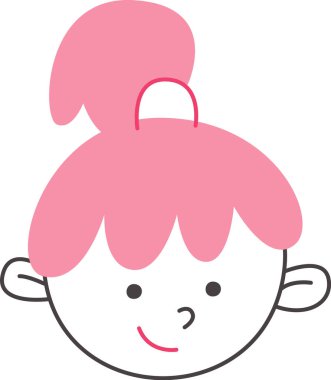 Çocuksu Kız Portresi Özet Vektör İllüstrasyonu