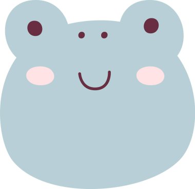 Kurbağa Çizgi Filmi Yüz Vektörü İllüstrasyonu