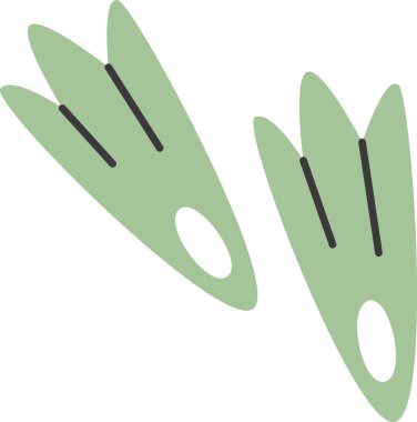 Flippers Dalış Aksesuar Vektör İllüstrasyonu