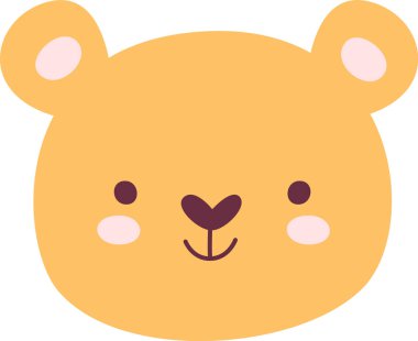 Ayı Çizgi Filmi Yüz Vektör İllüstrasyonu