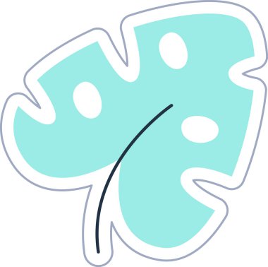 Tropikal Yaprak Yapıştırıcı Vektör İllüstrasyonu