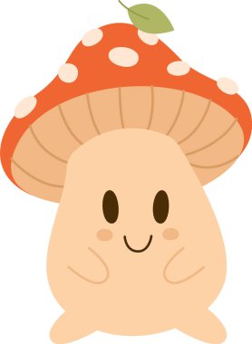 Fly Agaric Çizgi Film Karakteri Vektör İllüstrasyonu