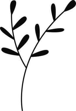 El Çizimi Yaprak Vektör İllüstrasyonu