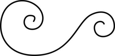 Eğimli Doodle Dekoratif Çizgi Vektörü İllüstrasyonu