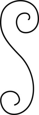 Eğimli Doodle Dekoratif Çizgi Vektörü İllüstrasyonu