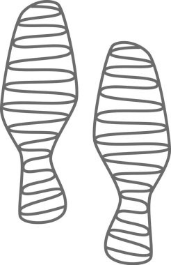Çizmelerin Ayak İzleri Doodle Vektör İllüstrasyonu