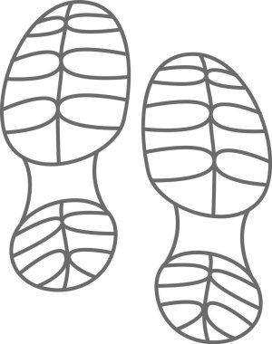 Sneakers Doodle Vektör İllüstrasyonunun Ayak İzleri