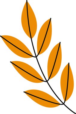 El Çizimi Yaprak Vektör İllüstrasyonu