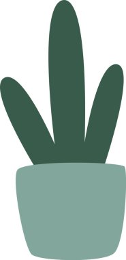 Çiçekli Saksı Vektör İllüstrasyonu