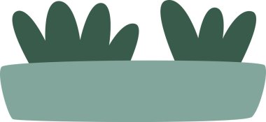 Çiçekli Saksı Vektör İllüstrasyonu